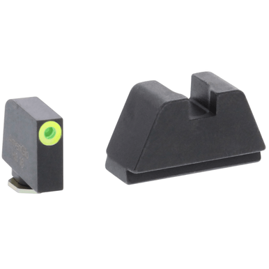 AmeriGlo GL681 Optic Compatible Sight Set for Glock Black | 2XL Tall Green Tritium with Lumigreen Outline Front Sight 2XL Tall Black Rear Sight