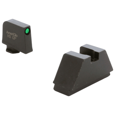AmeriGlo GL810 Optic Compatible Sight Set for Glock Black | 2XL Tall Green Tritium with Black Outline Front Sight 2XL Tall Black Rear Sight