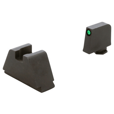 AmeriGlo GL811 Optic Compatible Sight Set for Glock Black | 3XL Tall Green Tritium with Black Outline Front Sight 3XL Tall Black Rear Sight