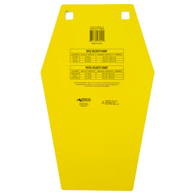 Caldwell 1116693 C 10" Coffin CP4 Yellow Powder Coat AR500 Steel Hanging