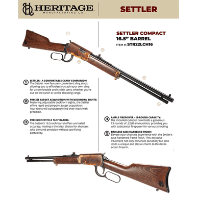 Heritage Settler Compact 22 LR Lever Action Rifle