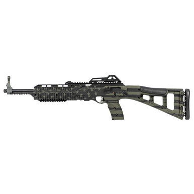 Hi-Point 995TS Carbine - 9mm Luger, 10+1 Capacity, 16.50" Barrel - OD Green American Flag, Skeletonized Stock, Adjustable Sights - 995TSFLGOD