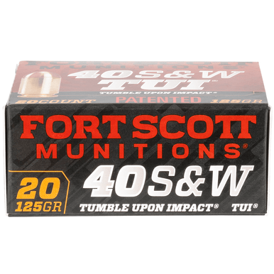 Fort Scott Munitions 400125SCV Tumble Upon Impact (TUI) 40 S&W 125 gr Solid Copper Spun 20 Per Box