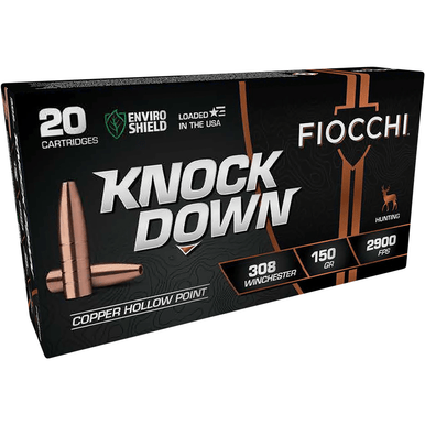 Fiocchi 308CHB Knock Down Enviro Shield 308 Win 150 gr Hollow Point 20 Per Box
