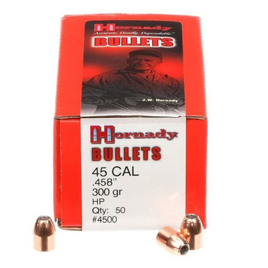 Hornady 4500 InterLock 45 Cal .458 300 gr Hollow Point 50 Per Box