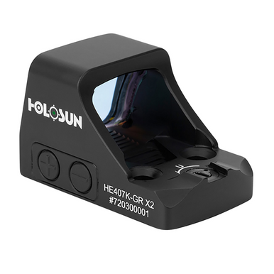 Holosun HE407K-GR X2 - Black Anodized, 0.58mm x 0.77mm, 6 MOA Green Dot Reticle - HE407KGRX2