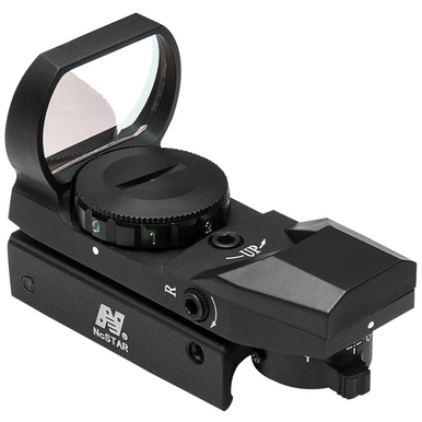 NcStar Red & Green Four Reticle Reflex Optic - Black Anodized Aluminum, 1x24x34mm Objective, 3 MOA Multi Reticle - D4RGB