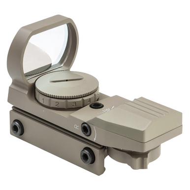 NcStar D4RGT Red & Green Four Reticle Reflex Optic, Tan, 24x34mm, Red/Green Multi Reticle