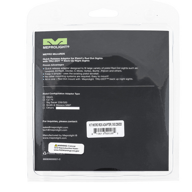 Meprolight Sig Mepro MicroRDS Red Dot Sight, Black, Fits Sig 226/320 - 88071502