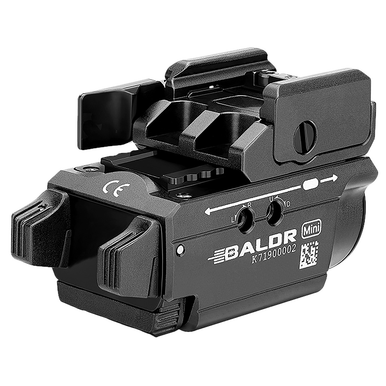 Olightstore Usa Inc OBALDRMINIBK1 Baldr Mini Black Anodized 100/600 Lumens White LED Green Laser