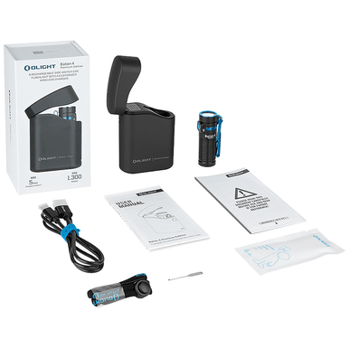 Olightstore Usa Inc BATON4KITBK Baton 4 Premium Edition Black Anodized 12/60/300/600/1,300 Lumens White LED