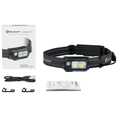 Olightstore Usa Inc ARRAY2PROBK Array 2 Pro Black Anodized 45/50/100/200/300/450/750/800/1,500 Lumens White/Red LED