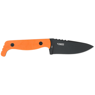 CobraTec Knives CTKPORG KingPin EDC 4" Fixed Drop Point Plain Black Powder Coated D2 Steel Blade, 4" Blaze Orange Textured G10 Scales Handle