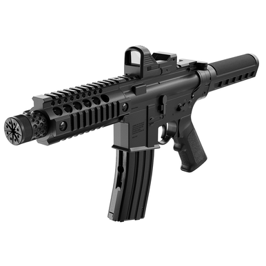 Crosman CFAA4PX Full Auto A4-P CO2 177 25rd Shot Black Black Receiver Black Pistol Brace Stock Scope Red Dot