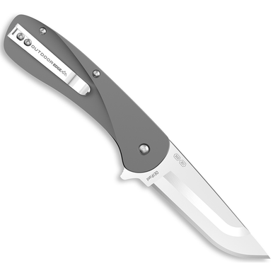Outdoor Edge VX130A Razor VX1 EDC 3" Folding Plain Satin 420J2 SS Blade, Gray Anodized Aluminum Handle
