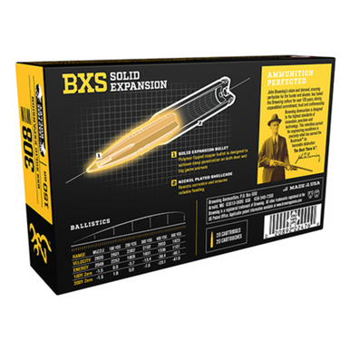 Browning BXS Copper Expansion 308Win Ammunition - 150gr Lead Free Solid Expansion Polymer Tip - 20 Per Box/10 Case - B192403081