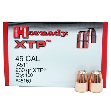 Hornady 45160 XTP 45 Cal .451 230 gr Hollow Point 100 Per Box