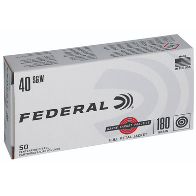 Federal Range & Target .40 S&W 180gr Full Metal Jacket, 50 Rounds Per Box - RTP40180