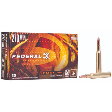 Federal Fusion .270 Win 150gr Bonded Soft Point, 20 Rounds Per Box - F270FS2