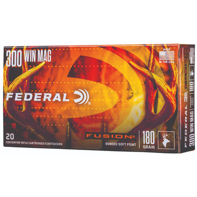 Federal Fusion .300 Win Mag 180gr Bonded Soft Point, 20 Rounds Per Box - F300WFS3