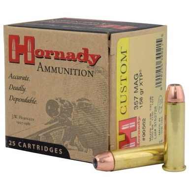 Hornady Custom .357 Magnum Ammunition 25 Rounds 158 Grain Hornady XTP Jacketed Hollow Point 1250fps