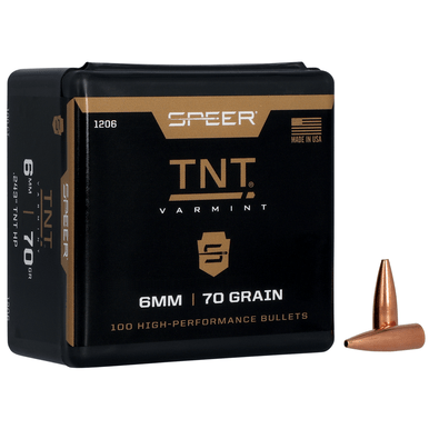 Speer 1206 TNT 6mm .243 70 gr Jacket Hollow Point 100 Per Box