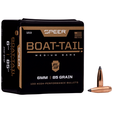 Speer 1213 Boat-Tail 6mm .243 85 gr Jacketed Soft Point Boat Tail 100 Per Box