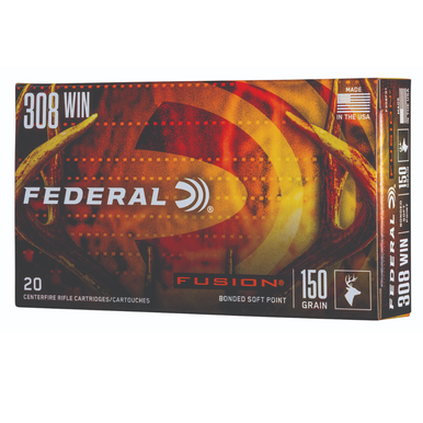 Federal Fusion .308 Win 150gr Bonded Soft Point, 20 Rounds Per Box - F308FS1
