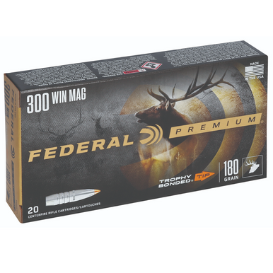 Federal Premium 300WinMag 180gr Trophy Bonded Tip Rifle Ammunition - P300WTT1