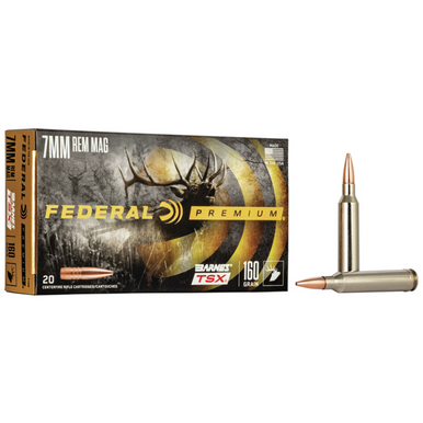 Federal Premium 7mm Rem Mag 160gr Barnes TSX Rifle Ammunition - P7RN
