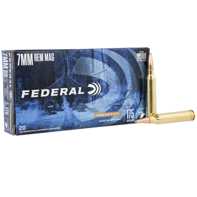 Federal Power-Shok 7mm Rem Mag 175gr Jacketed Soft Point Rifle Ammunition - 7RB