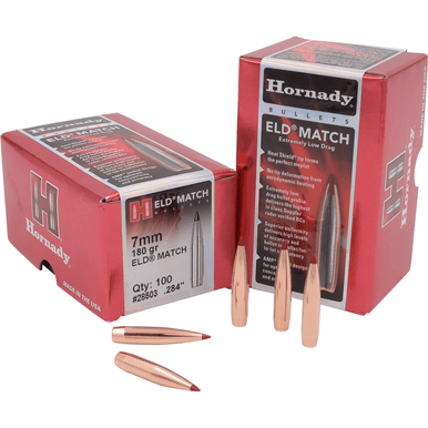 Hornady 28503 ELD Match 7mm .284 180 gr Extremely Low Drag Match 100 Per Box