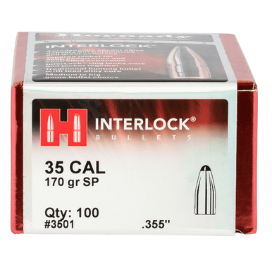 Hornady 3501 InterLock 35 Cal .355 170 gr Spire Point 100 Per Box