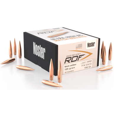 Nosler 53410 RDF Match 6mm .243 105 gr Hollow Point Boat Tail/ 100 Per Box