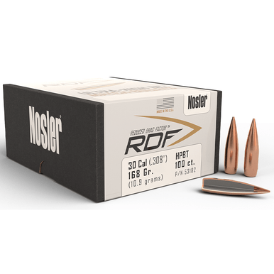 Nosler 53182 RDF Match 30 Cal .308 168 gr Hollow Point Boat Tail/ 100 Per Box
