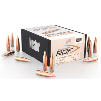Nosler 53170 RDF Match 30 Cal .308 175 gr Hollow Point Boat Tail/ 100 Per Box
