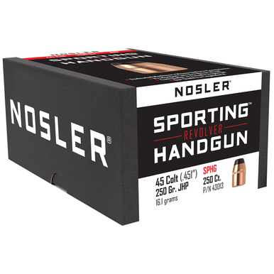 Nosler 43013 Sporting Handgun 45 Colt .451 250 gr Jacketed Hollow Point/ 100 Per Box