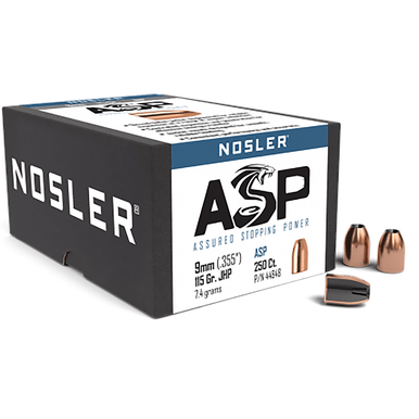 Nosler 44848 Assured Stopping Power 9mm .355 115 gr Jacketed Hollow Point/ 250 Per Box