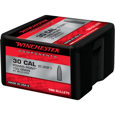 Winchester Ammo WB30PP150X Centerfire Rifle 30 Cal .308 150 gr Power Point 100 Per Box