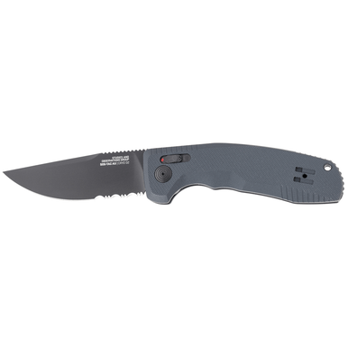 S.O.G SOG15380257 SOG-TAC Auto 3.43" Folding Part Serrated Black TiNi Cryo D2 Knife