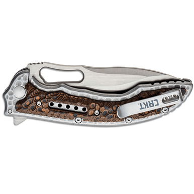 CRKT 5470 Fossil 3.96" Folding Drop Point Plain Satin 8Cr13MoV Knife