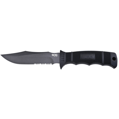 S.O.G SOGM37K Seal Pup 4.75" Fixed Clip Point Part Serrated Knife