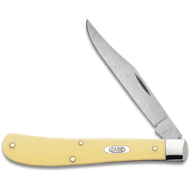 Case 031S Trapper Slimline 3.25" Folding Clip Point Plain Tumble Polished Knife
