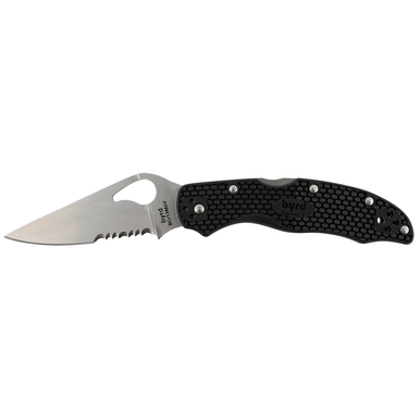 Spyderco BY01PSBK2 Byrd Harrier 2 Lightweight 3.36" Folding Part Serrated Knife
