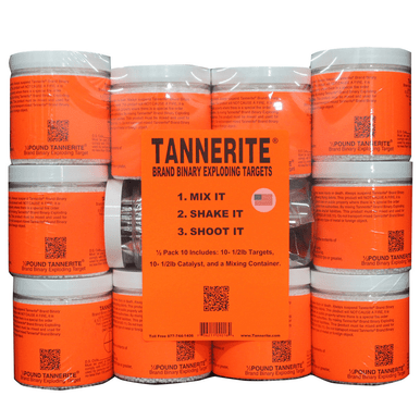 Tannerite 12PK10 1/2 Pound Target Impact Enhancement Explosion White Vapor Centerfire Rifle Firearm 0.50 lb Includes Catalyst/Mixing Container 10 Targets