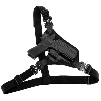 Galco HR186B High Ready Chest Holster Fits Chest Up To 58" Black/ Fits Ruger Alaskan