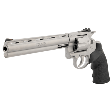 Colt Mfg Python Revolver, 8" Bead Blasted Vent Rib Barrel Bead Blasted Cylinder & Frame Black Hogue Overmolded Grip Exposed Hammer 6rd 357 Mag - PYTHONSM8RTS