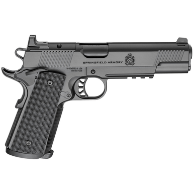 Springfield Armory 1911 TRP AOS Pistol, 5" Black Match Grade Barrel Black Cerakote Optic Ready/Serrated Carbon Steel Slide & Frame w/Beavertail & Picatinny Rail VZ Hydra G10 Grip 3 Mags 9+1rd 9mm Luger - PC9129LRAOS