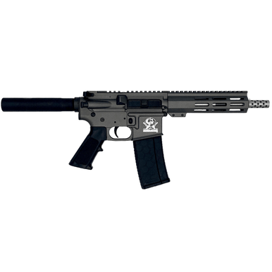 Great Lakes Firearms AR-15 Tactical Pistol, 7.50" Stainless Threaded Barrel 7.13" M-LOK Handguard Tungsten Cerakote Aluminum Picatinny Rail Receiver Black Synthetic Buffer Tube Mil-Spec Grip Right Hand 30+1rd 223 Wylde - GL15223SSPTNG