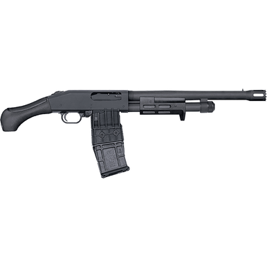 Mossberg 590M Breacher Shotgun, 14.38" Matte Blued Heavy Walled Barrel 2.75" Chamber M-LOK Forend Matte Blued Drilled & Tapped Receiver Black Birdshead Grip Pump 10+1rd 12 Gauge - 50217